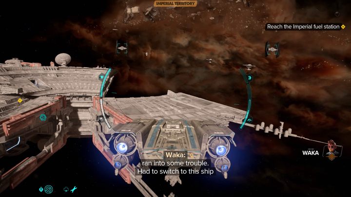 Once the pirates are defeated, approach the floating cargo and collect it - Star Wars Outlaws: False Flag - walkthrough - Toshara - Star Wars Outlaws Guide