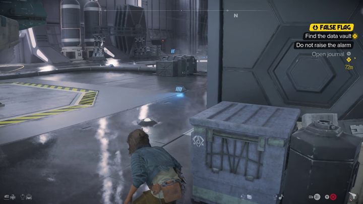 We recommend the path leading directly forward around the scattered boxes and then towards the marker in a slightly more open area - Star Wars Outlaws: False Flag - walkthrough - Toshara - Star Wars Outlaws Guide