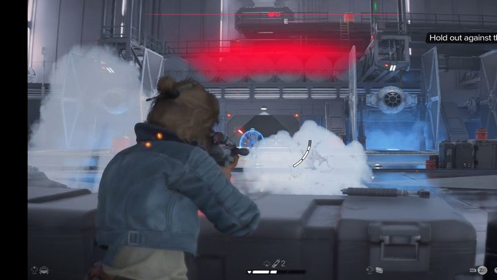 In the final sequence on the station, your mission is to fight Imperial soldiers until Waka is ready to take off - Star Wars Outlaws: False Flag - walkthrough - Toshara - Star Wars Outlaws Guide