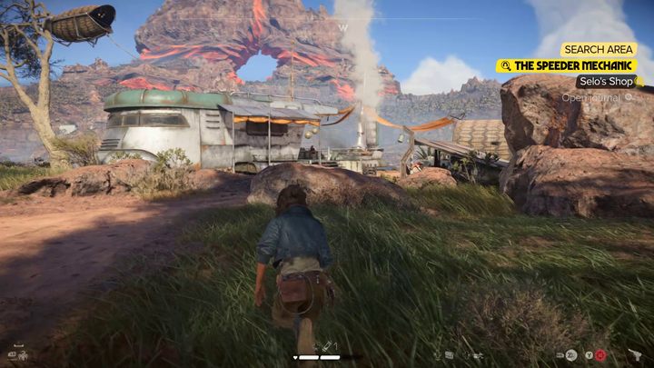 You will be directed to the new headquarters of mechanic Selo, which is located north of Jaunta's Hope - Star Wars Outlaws: The Mechanic - walkthrough - Toshara - Star Wars Outlaws Guide
