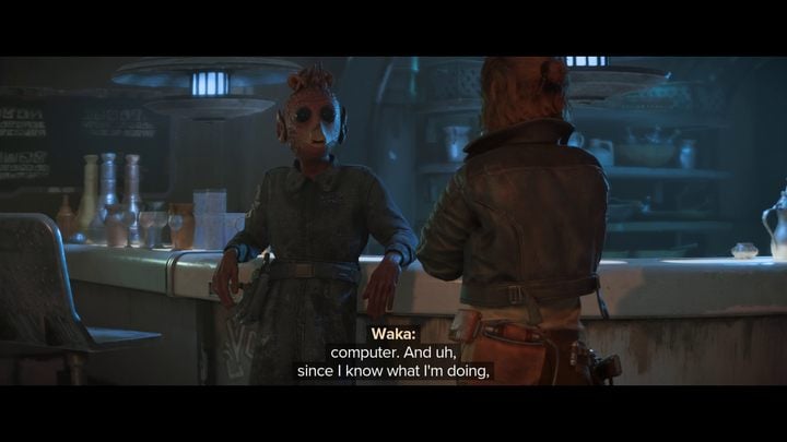 After upgrading your speeder during The Mechanic quest, head to the tavern to find Waka - Star Wars Outlaws: The Wreck - walkthrough - Toshara - Star Wars Outlaws Guide