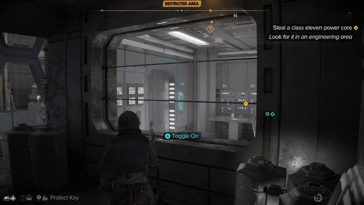 Take down the two technicians standing by the closed door to a small room - Star Wars Outlaws: The Wreck - walkthrough - Toshara - Star Wars Outlaws Guide