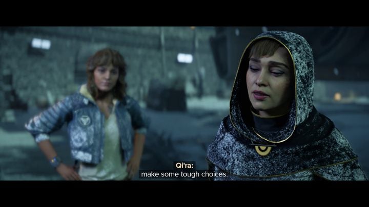 Regardless of your decision, the Swarm quest will end with a cut-scene of Kay talking to Qi'ra and Ank joining Trailblazer's crew - Star Wars Outlaws: The Hive - walkthrough - Kijimi - Star Wars Outlaws Guide