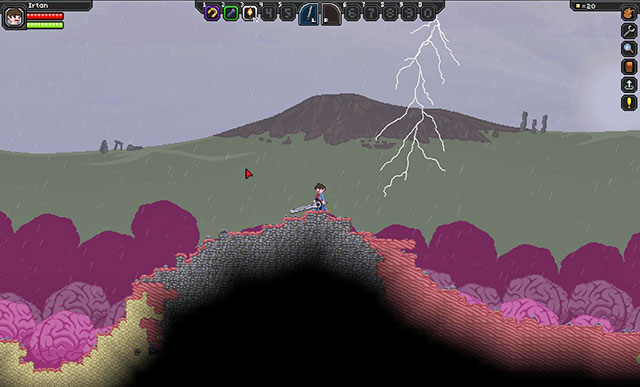 The planet welcomes you with thunders and rain - Day 1 - Survival Guide - Starbound - Beta - Game Guide and Walkthrough