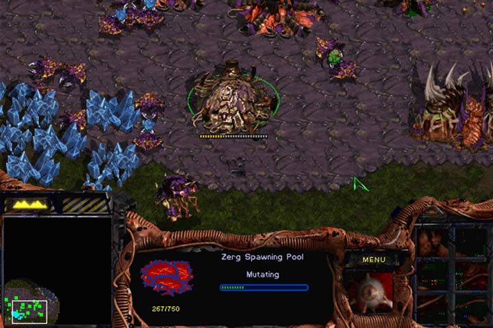 Drones are your basic workforce. Apart from mining, they literally create buildings. During this process, you have to say farewell to the Drone but the building is built faster and can regenerate. Buildings can only be placed on a special goo called the Creep. - Mission 1 - Among the Ruins | Zerg | Campaign Walkthrough - Zerg - StarCraft: Remastered Game Guide