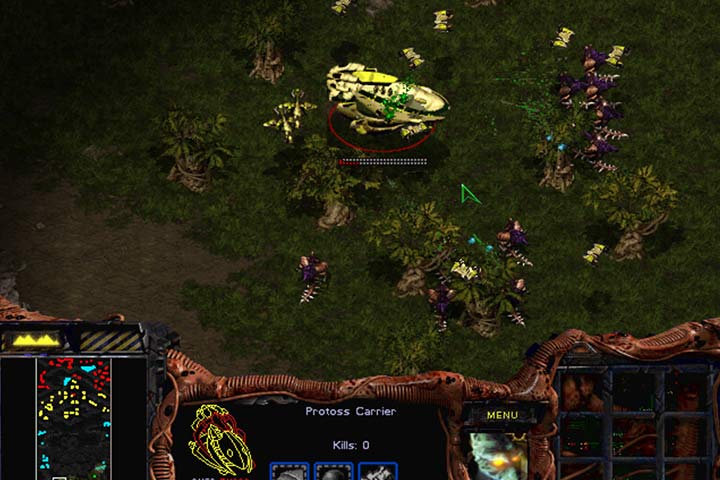The enemy will be sending a small flyer team from time to time - several Scouts and a Carrier. A group of Hydralisks should be enough to repel the enemy. - Mission 10 - Full Circle | Zerg | Campaign Walkthrough - Zerg - StarCraft: Remastered Game Guide