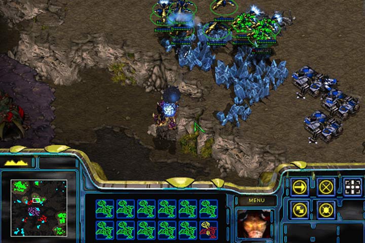 Use a combination of the strongest units of both fractions, e.g. Siege Tank in artillery position and Scout against enemy air forces. - Mission 10 - Eye of the Storm | Protoss | Campaign Walkthrough - Protoss - StarCraft: Remastered Game Guide