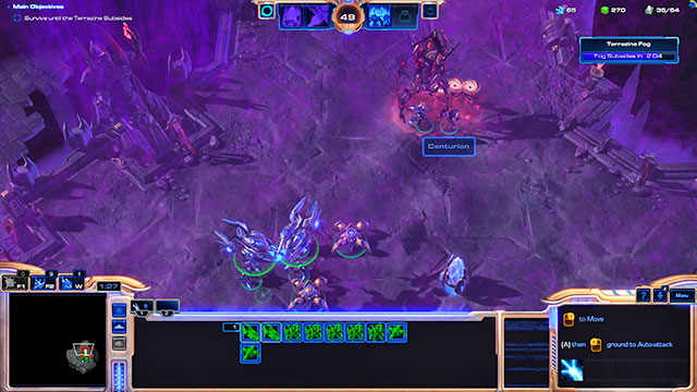 You start one minute before the terrazine fog rises - Mission 12 - Steps of the Rite - Campaign - Legacy of the Void - StarCraft II: Legacy of the Void - Game Guide and Walkthrough