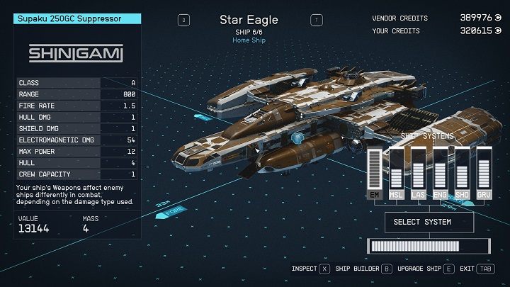 Star Eagle is a class A ship, which means it doesn't have much firepower, but it is very mobile - Starfield: How to get the Star Eagle ship? - Starfield: Quests and campaign - Starfield Guide