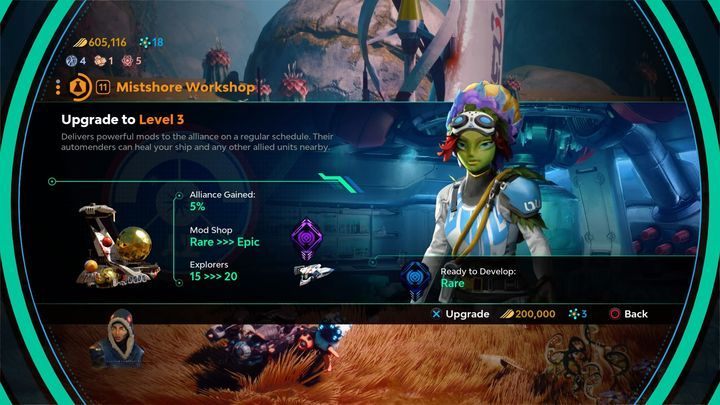 Workshop Upgrade Menu. - Workshops and Armories in Starlink Battle for Atlas - Mechanics and basics - Starlink Battle for Atlas Guide