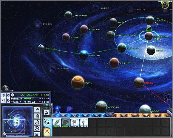 Endor-Bestine-Corulag-Corruscant route is main axis of the Empire. Take it over, and it will earn you a lot of credits. - Mission 3 Pirate menace - Empire campaign - Star Wars: Empire at War Game Guide