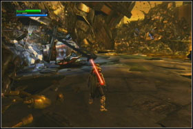 You will reach the lake full of lava - Mission 02: Raxus Prime - part 1 - Walkthrough - Star Wars: The Force Unleashed - Game Guide and Walkthrough