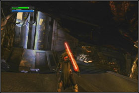 Inside you will find the scavengers and first Jawas - Mission 02: Raxus Prime - part 1 - Walkthrough - Star Wars: The Force Unleashed - Game Guide and Walkthrough