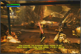 Now you can enter to the spaceship - Mission 02: Raxus Prime - part 2 - Walkthrough - Star Wars: The Force Unleashed - Game Guide and Walkthrough