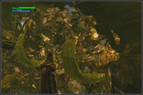 By curving another plates, you can reach the holocron (Sith Robe), which contain additional robe - Mission 02: Raxus Prime - part 3 - Walkthrough - Star Wars: The Force Unleashed - Game Guide and Walkthrough