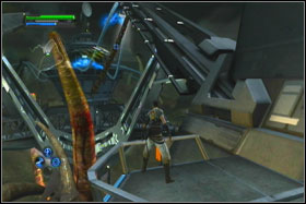Now use Force Lightning on the generator and close to edge of the top device's platform - Mission 07: Imperial Felucia - part 1 - Walkthrough - Star Wars: The Force Unleashed - Game Guide and Walkthrough