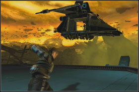 Find the elevator platform, which is located in the distant part of the hall and step on her - Mission 08: Imperial Raxus Prime - part 2 - Walkthrough - Star Wars: The Force Unleashed - Game Guide and Walkthrough