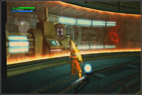 You will find yourself in the round room, which is blocked by the force shields - Mission 08: Imperial Raxus Prime - part 2 - Walkthrough - Star Wars: The Force Unleashed - Game Guide and Walkthrough