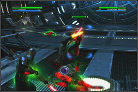 When you do this, round bulkhead will open, and you will be have to fight with some imperial guards and one Shadow Trooper - Mission 09: Death Star - part 2 - Walkthrough - Star Wars: The Force Unleashed - Game Guide and Walkthrough