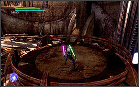 Force Push to break the crate and jump onto the elevator - Cato Neimoidia - Tarko-se Arena - Walkthrough - Star Wars: The Force Unleashed II - Game Guide and Walkthrough