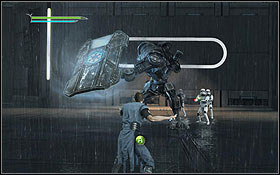 On the courtyard, your task will be to defeat all enemies in every sector divided by force fields - Kamino - The Escape - Walkthrough - Star Wars: The Force Unleashed II - Game Guide and Walkthrough