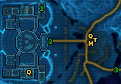 You begin this mission in [1] - (L04) Pilgrims - Jedi Consular - Star Wars: The Old Republic Game Guide