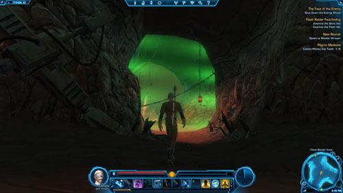 Go to [5] approaching from the left side of the large rock that is in the middle of the cave - (L06) The Face of the Enemy - Jedi Knight - Star Wars: The Old Republic Game Guide