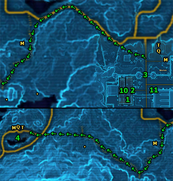 The mission begins in [1] - (L06) Oradam Village - Trooper - Star Wars: The Old Republic Game Guide