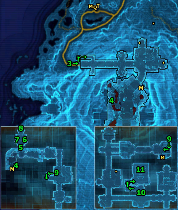 Head for the Separatist Stronghold entrance in [3], shown in the picture below - (L10) The Separatists Stronghold - Trooper - Star Wars: The Old Republic Game Guide