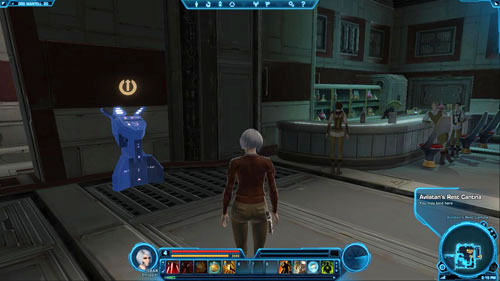 Enter the storehouse (Rendia Freight) through the green force field in [3] - (L04) Desperate Times - Smuggler - Star Wars: The Old Republic Game Guide