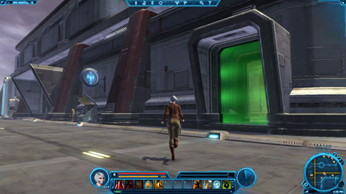 Once youre inside, go up the stairs in [4] to the second level of the warehouse (Rendia Freight - Offices) - (L04) Desperate Times - Smuggler - Star Wars: The Old Republic Game Guide