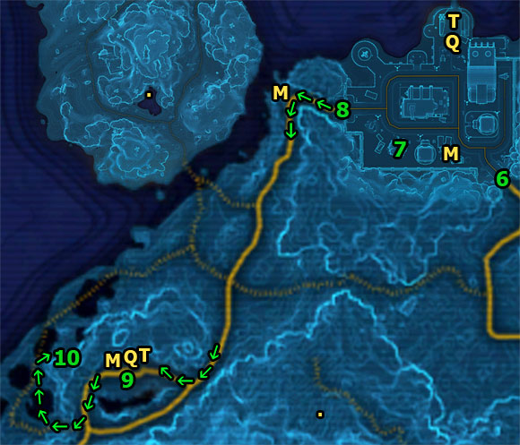 Then head north to mark Quick Travel Point (Oradam Village) and Taxi (Oradam Village Speeder) on the map - (L06) Deadly Delivery - Smuggler - Star Wars: The Old Republic Game Guide