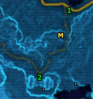 Talk to S3-E3 standing in [1] and offer your help to get this mission - (L07) Generator Problems - Ord Mantell - Star Wars: The Old Republic Game Guide