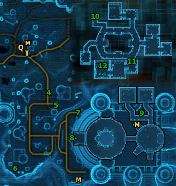 Once youve arrived, go southeast to enter the Faathras palace area (the gate is in [4]) - (L09) My Sponsorship - Bounty Hunter - Star Wars: The Old Republic Game Guide