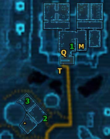 Before you leave The Poison Pit, talk to Lew Brell in [1] - a black mercenary sitting on the couch on the left - (L01) Gang Warfare - Hutta - Star Wars: The Old Republic Game Guide