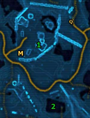 In the Evocii workcamp go to the hut in [1] - (L05) Trophy Hunter - Hutta - Star Wars: The Old Republic Game Guide