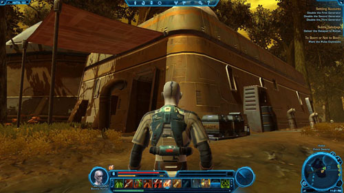 Theres a chest you should search in the last room and also Eel Tank in [4] where you should plant the explosives - (L07) To Boom or Not to Boom - Hutta - Star Wars: The Old Republic Game Guide