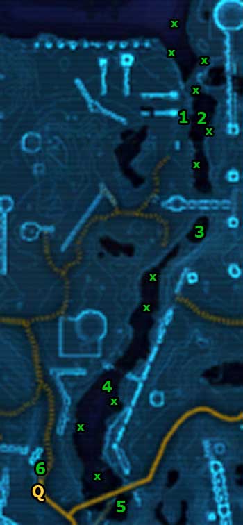 To begin this side mission, you need to find a Datapad (watch out for Faathra Patrol Droids [+] hidden in the bushes in this area) - (L06) Spicecraft Down - Hutta - Star Wars: The Old Republic Game Guide