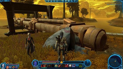 Jump on exactly on the middle of the pipe and run forward till you reach a bend - Galactic History 02 (+2 Presence) - Datacrons - Star Wars: The Old Republic Game Guide