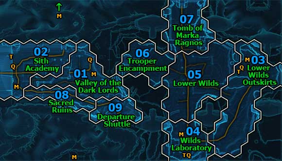 [M]: Medical Droids (medical assistance and Respawn points) - Korriban - Places - Star Wars: The Old Republic Game Guide