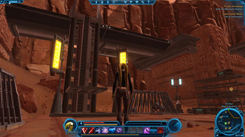 Go back downstairs and head north - (L05) A Little Knowledge - Sith Inquisitor - Star Wars: The Old Republic Game Guide