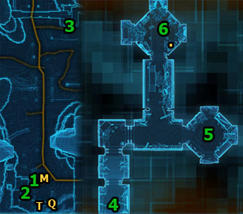 When youre in Wilds Laboratory, its necessary that you speak with Lord Renning, whos in [1] - (L06) Dark Science - Korriban - Star Wars: The Old Republic Game Guide