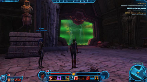 Move closer to the altar in the middle of the large hall (in [4]) and activate it - (L08) [HEROIC 2+] The Hate Machine - Korriban - Star Wars: The Old Republic Game Guide