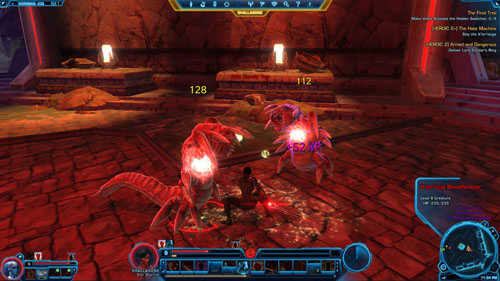Then, take care of the Klorslug Bloodqueen [*] - the queen shouldnt be a difficult enemy to defeat without her friends - (L08) [HEROIC 2+] The Hate Machine - Korriban - Star Wars: The Old Republic Game Guide