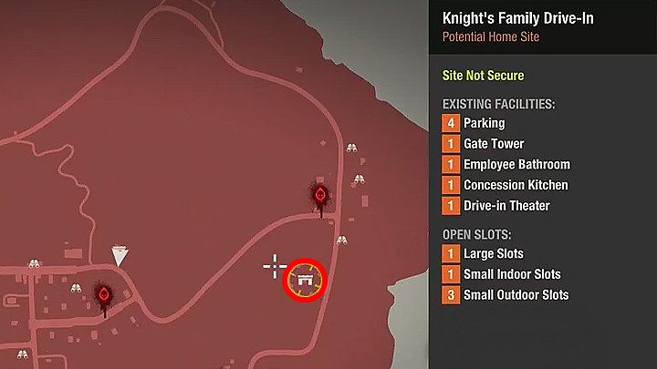 One of the highlights of Drucker County is the Knights Family Drive-In - Drucker County | Bases | State of Decay 2 - State of Decay 2 bases - State of Decay 2 Game Guide