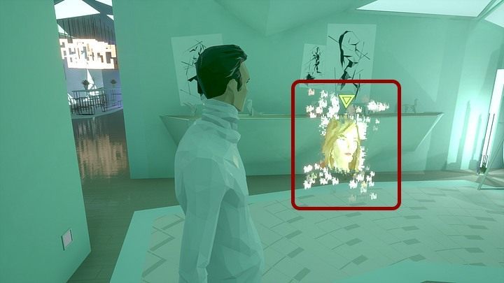 Notice a data fragment in the center of the room - Monday, City5 Central, Adam Newmans apartment 2nd visit - Chapter two - State of Mind Game Guide
