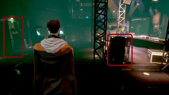 Then, from the place, where Mina stands, go a bit further to the right, to the DJs position (or rather VJs) - Monday, January 13th 2048, Berlin, Sector 26, Doomsday - Chapter two - State of Mind Game Guide