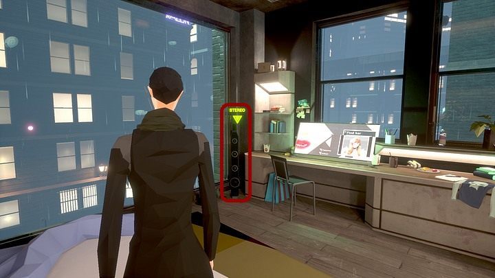 Try to turn off the stereo device, standing in the left corner of the room (between the window and the desk) - this will fail as well - Wednesday, February 22th 2045, New York City, Queens, Angela Daviss apartment - Chapter three - State of Mind Game Guide