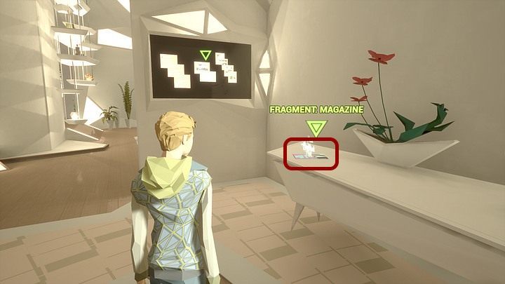 Note the data fragment lying on the counter (opposite the holographic board) that Richard sent to the boy - this is a magazine with Richard on the cover - Saturday, City5 Central, Adam Newmans apartment - Chapter five - State of Mind Game Guide