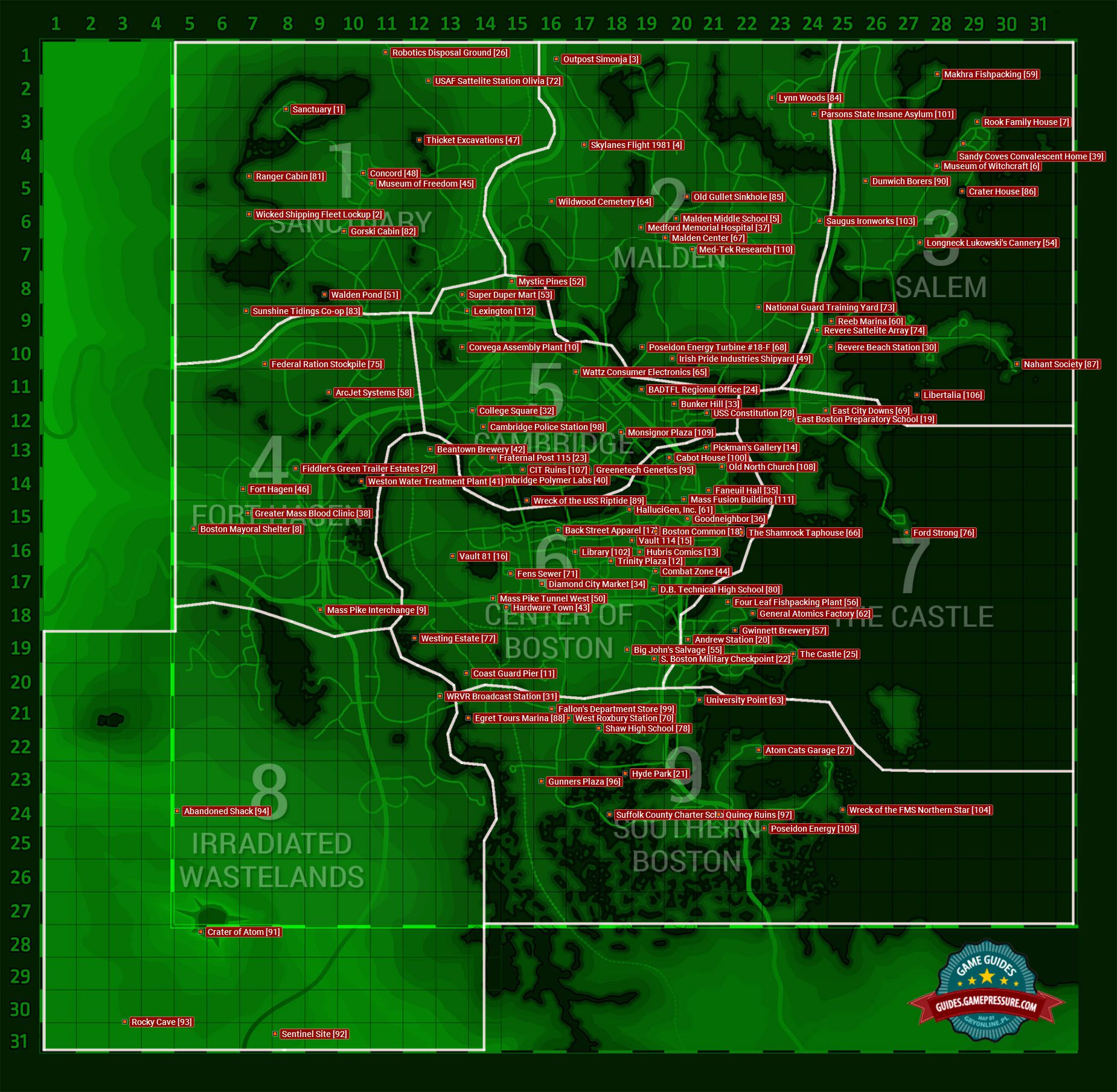 карта fallout 4 все локации на карте фото 102